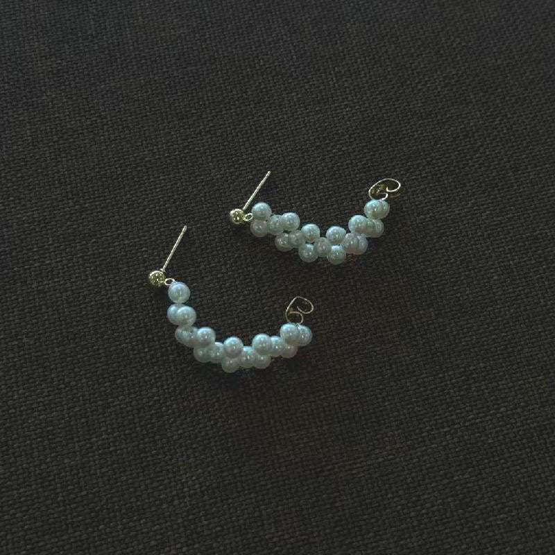 3-4mm nearly perfect round freshwater pearl handcrafted stud earrings