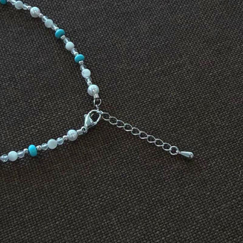 New Chinese-style turquoise pearl necklace