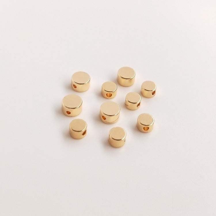 US 14K Gold Plated Geometric Spacer Beads | DIY Jewelry Loose Beads (Cylinder/Cube/Hexagon)