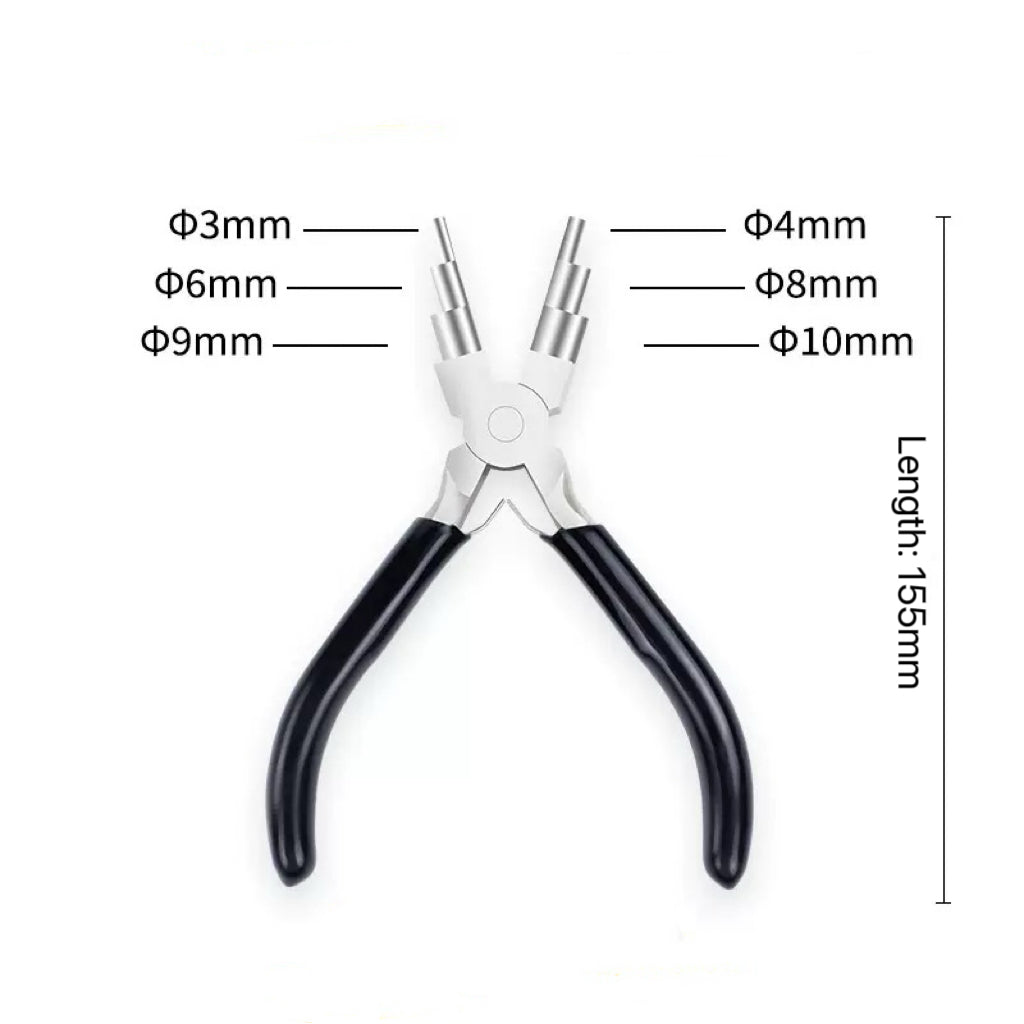 Six-section wire winding pliers