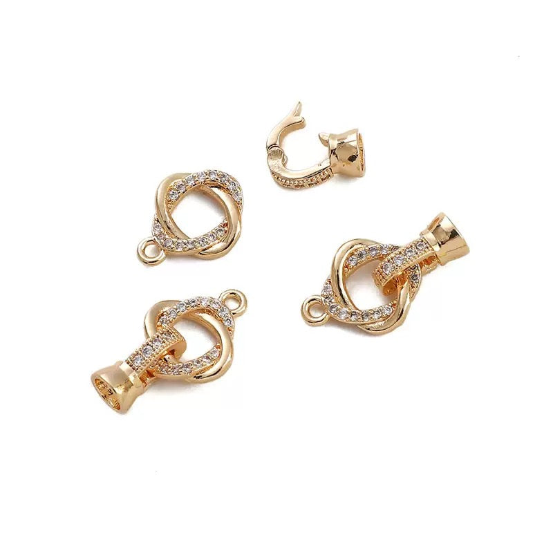 Copper-plated micro-inlaid zircon connection holes