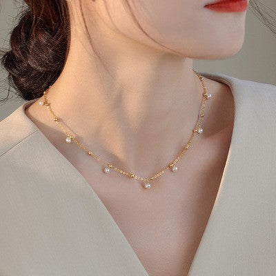 Natural Freshwater Pearl Starry Sky Necklace - Small - Batch Fashionable Collarbone Chain