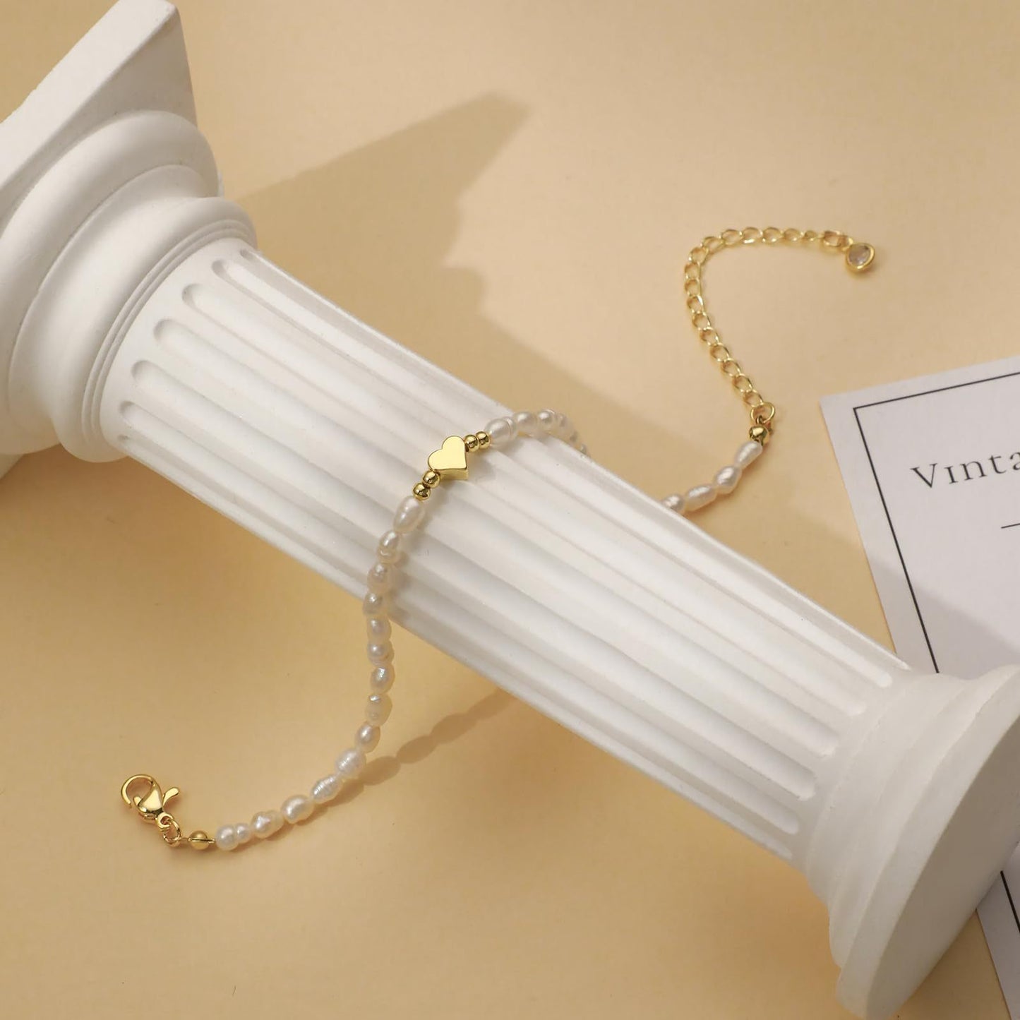 Gold Heart Baroque Pearl Set - Irregular Freshwater Bracelet & Necklace