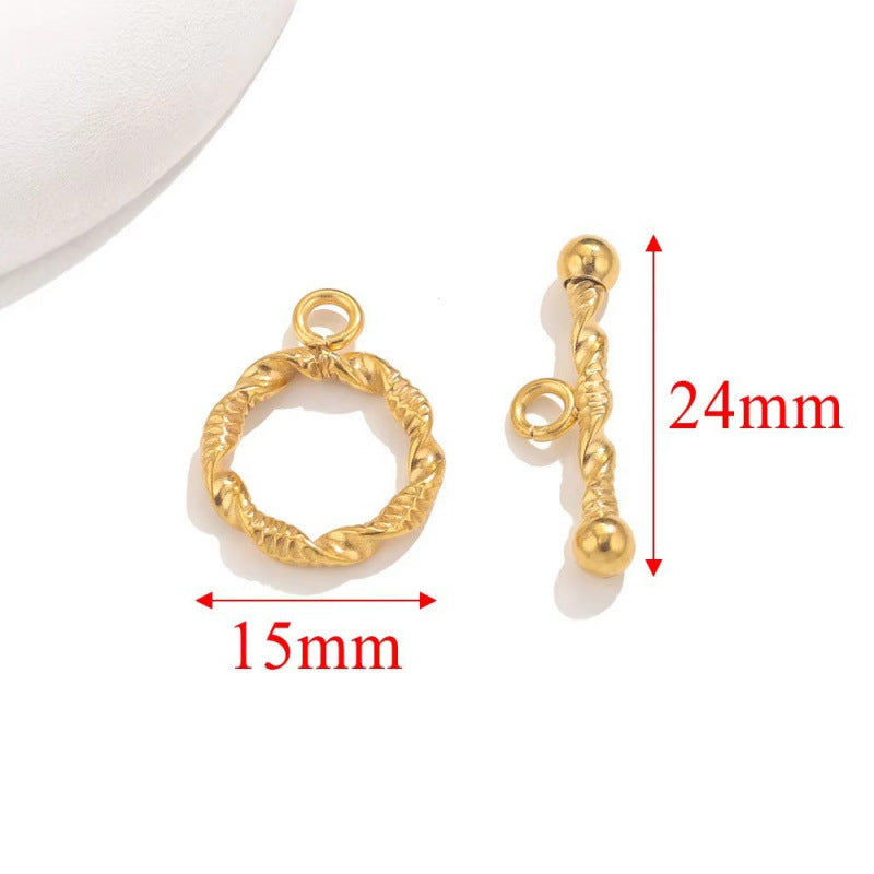 Rust-Proof Stainless Steel OT Clasp | Polished Round End Clasp for DIY Necklaces/Bracelets - Easy-Use Jewelry Findings