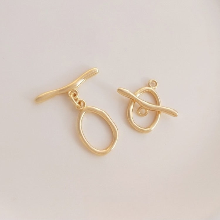 14K Gold Plated Multi-Faceted Round OT Clasp | DIY Jewelry Connector