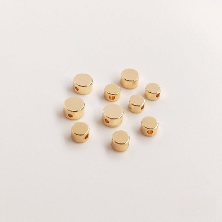 US 14K Gold Plated Geometric Spacer Beads | DIY Jewelry Loose Beads (Cylinder/Cube/Hexagon)