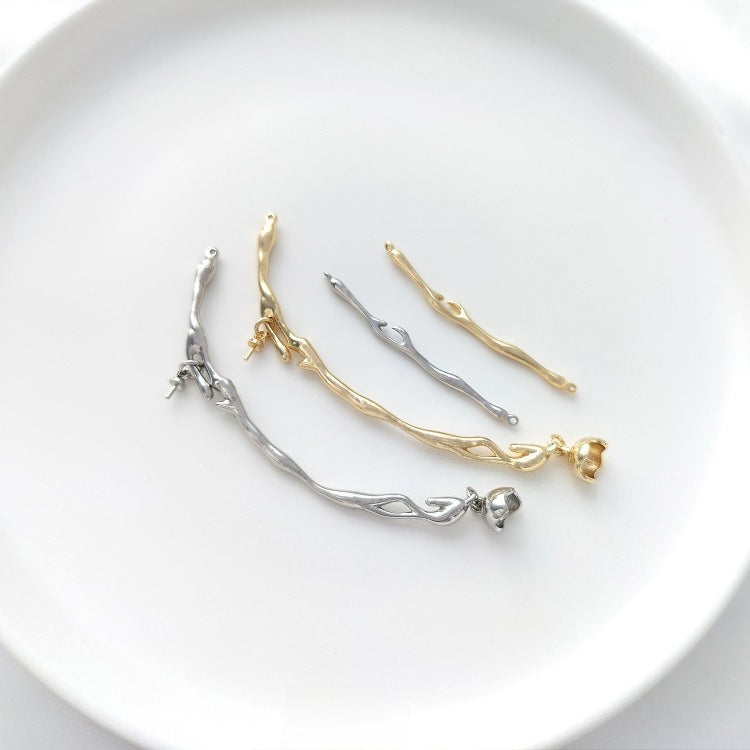 14K Gold Plated Lava Texture Branch Connectors