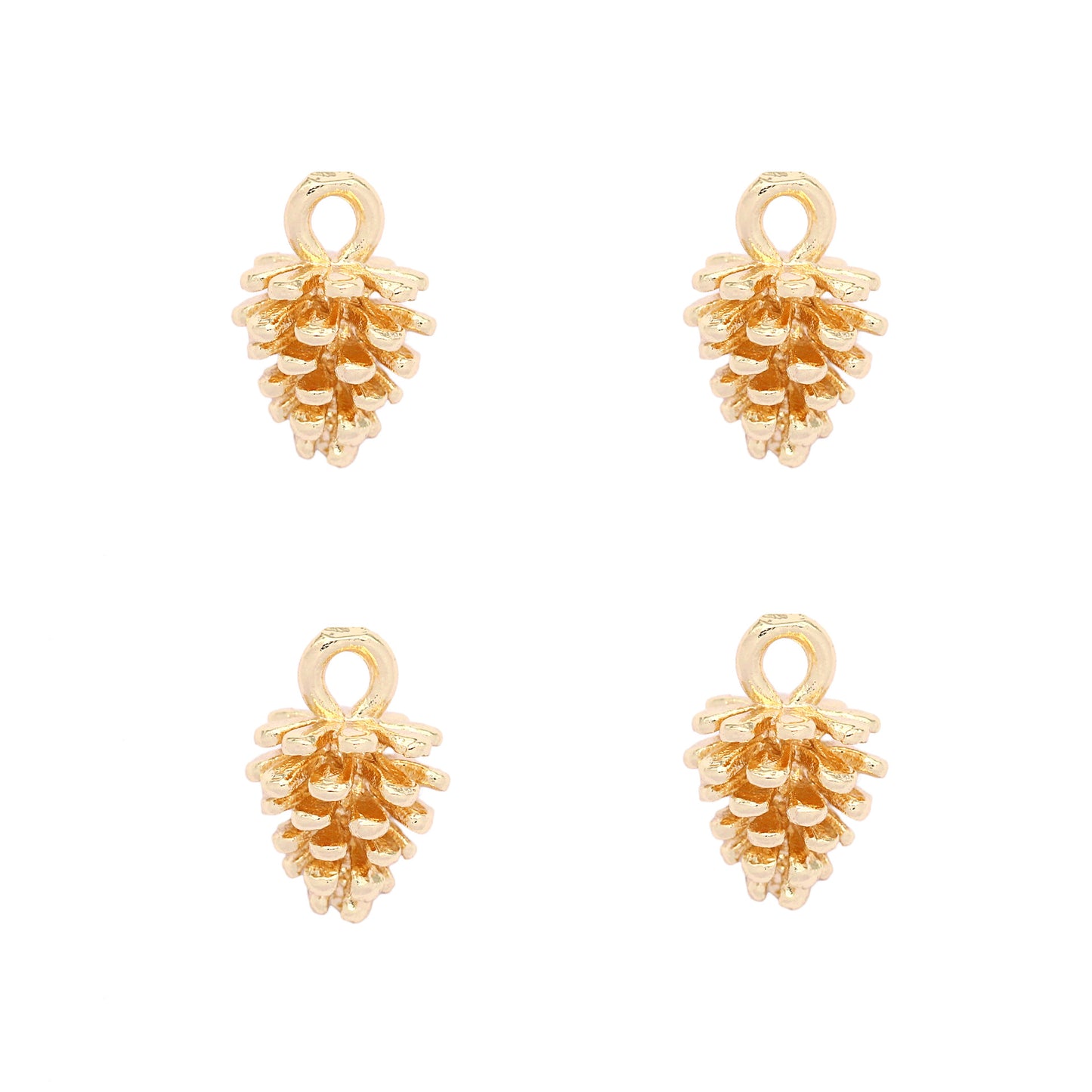 Pure copper plated with 14K real gold pine ball pendant