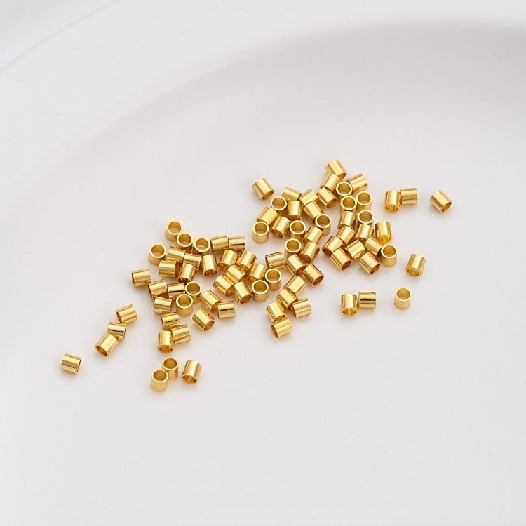 14K gold-wrapped DIY accessories, color-preserving positioning tube, positioning beads, manual fixing, steel wire, fishing line, bracelet, necklace, ending buckle.