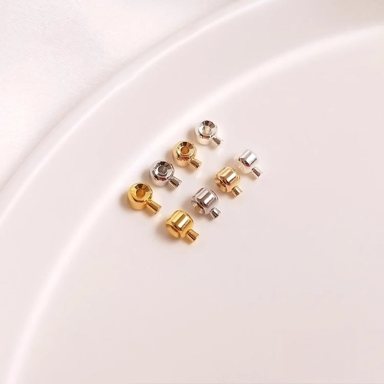 14K Gold Plated Color-Retention Handmade DIY Positioning Buckle for Bracelets (Wire Rope/Fishing Line)