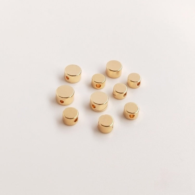 US 14K Gold Plated Geometric Spacer Beads | DIY Jewelry Loose Beads (Cylinder/Cube/Hexagon)
