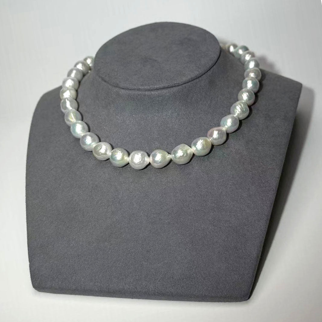 12mm Baroque freshwater natural pearl necklace