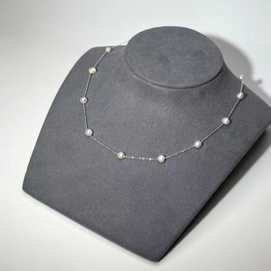5mm Natural pearl handmade necklace
