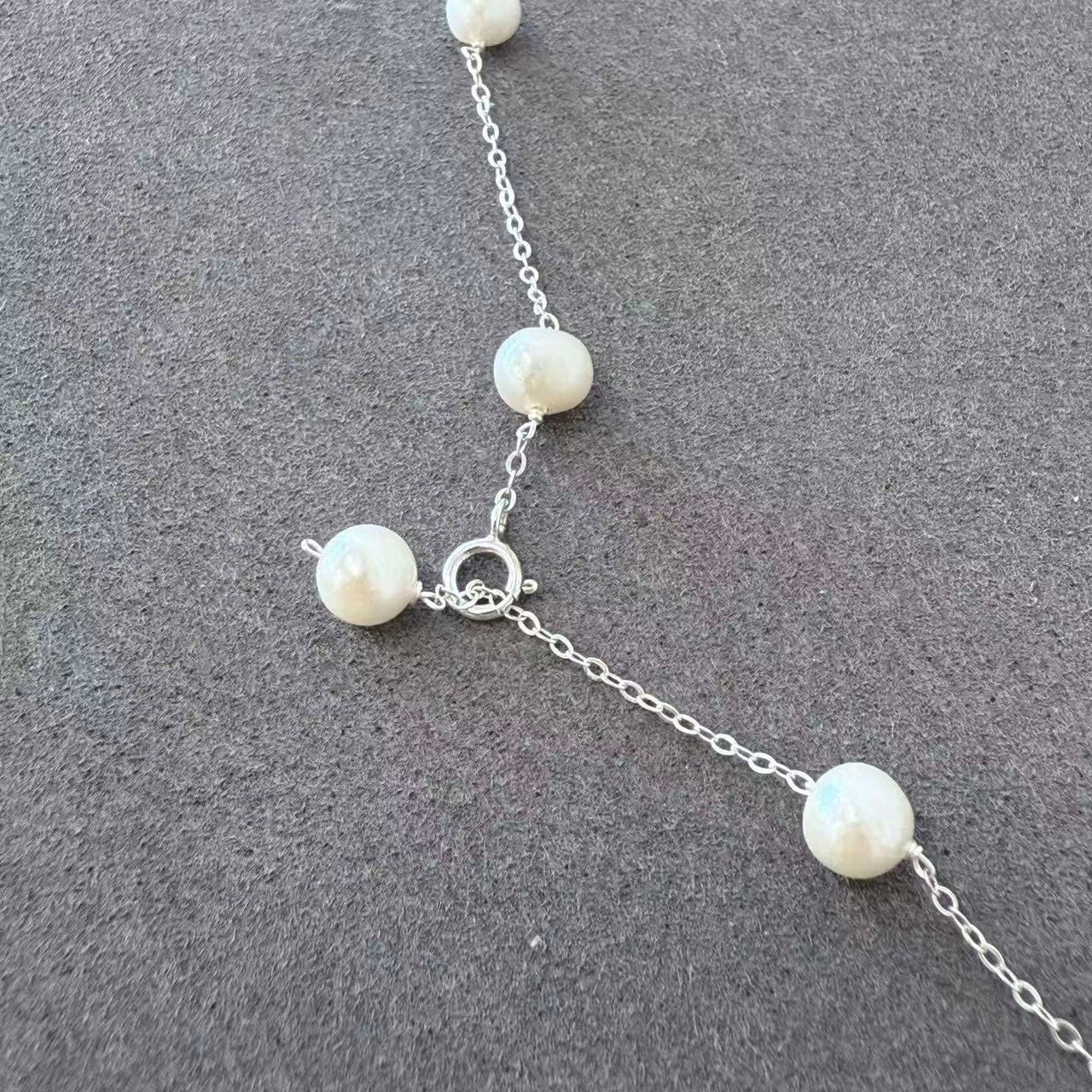 5mm Natural pearl handmade necklace