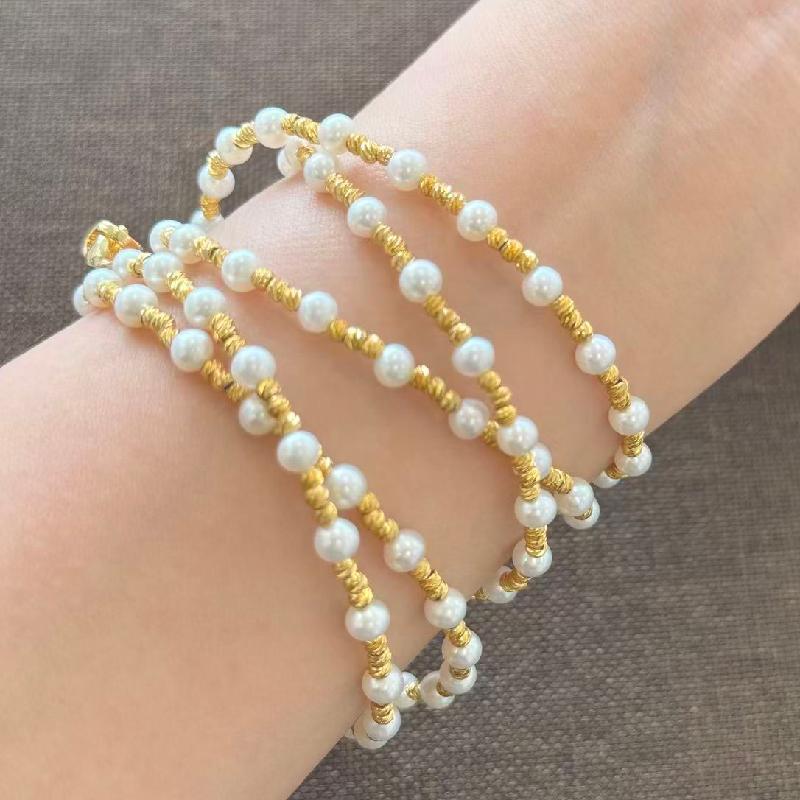 4-5mm nearly round and slightly flawed natural high-quality freshwater pearl sweater chain