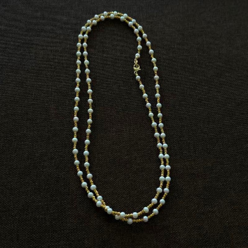 4-5mm nearly round and slightly flawed natural high-quality freshwater pearl sweater chain