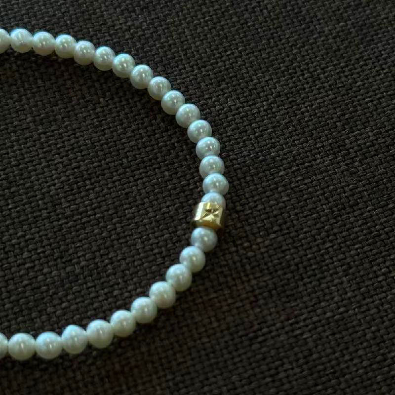 4-5mm freshwater pearl three-dimensional bamboo joint clasp bracelet