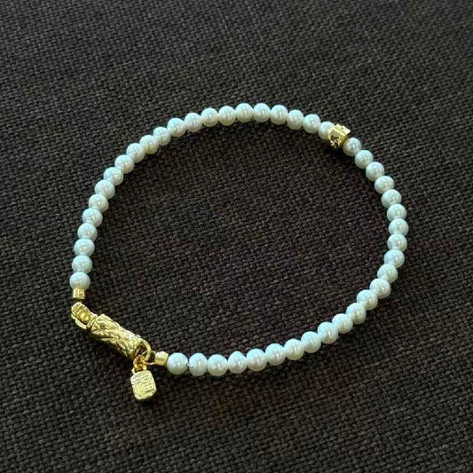 4-5mm freshwater pearl three-dimensional bamboo joint clasp bracelet