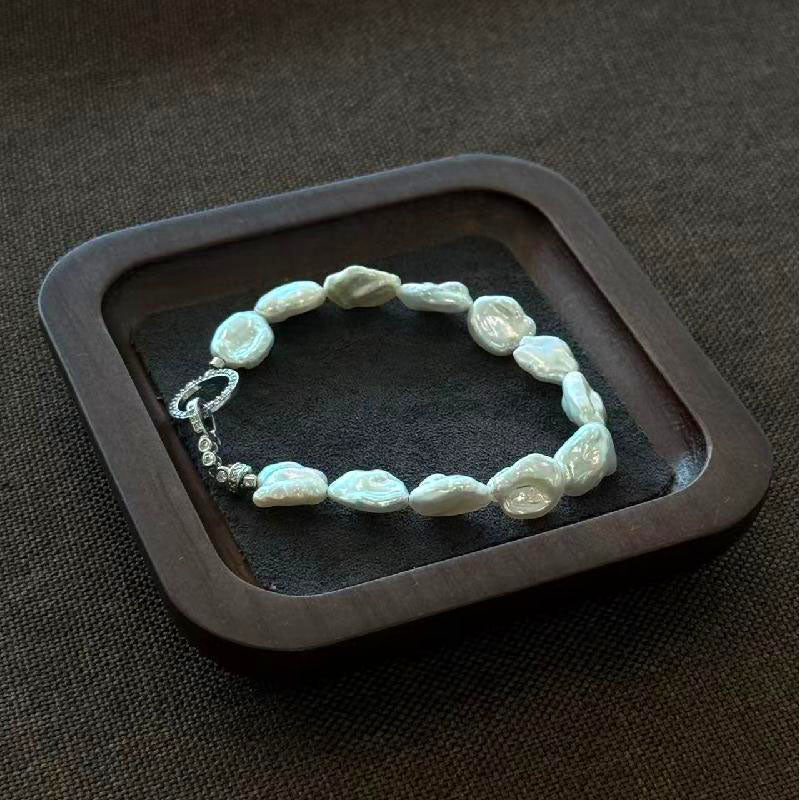 Mermaid Princess Colorful Baroque Silver Fragment Bracelet