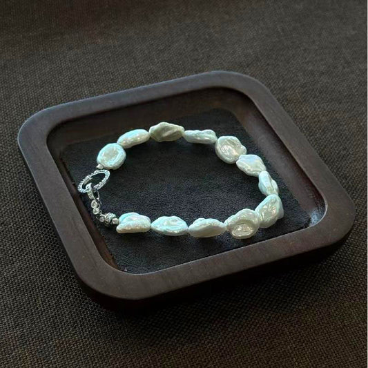 Mermaid Princess Colorful Baroque Silver Fragment Bracelet