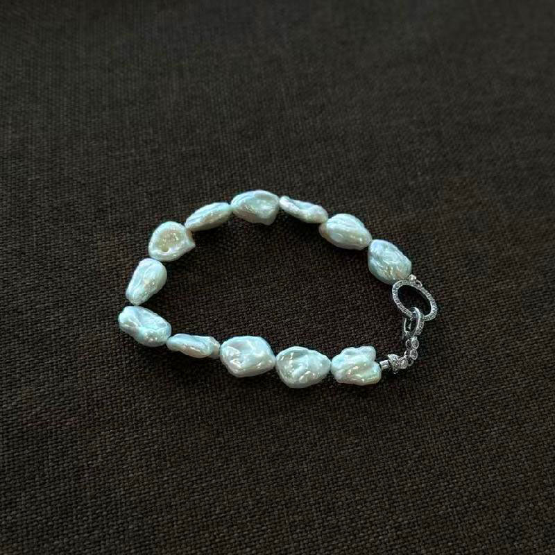 Mermaid Princess Colorful Baroque Silver Fragment Bracelet