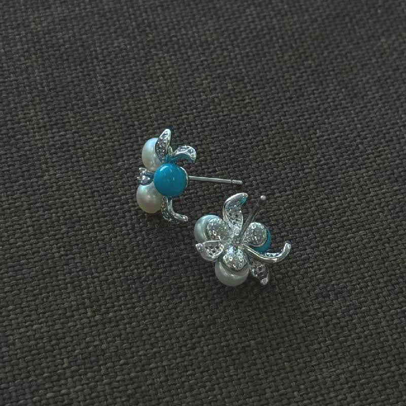 5-6mm natural freshwater pearl stud earrings