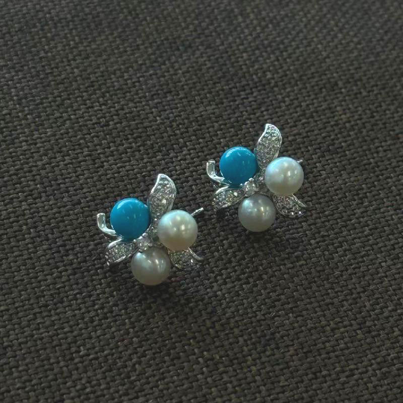 5-6mm natural freshwater pearl stud earrings