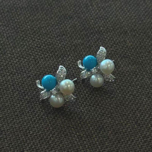 5-6mm natural freshwater pearl stud earrings