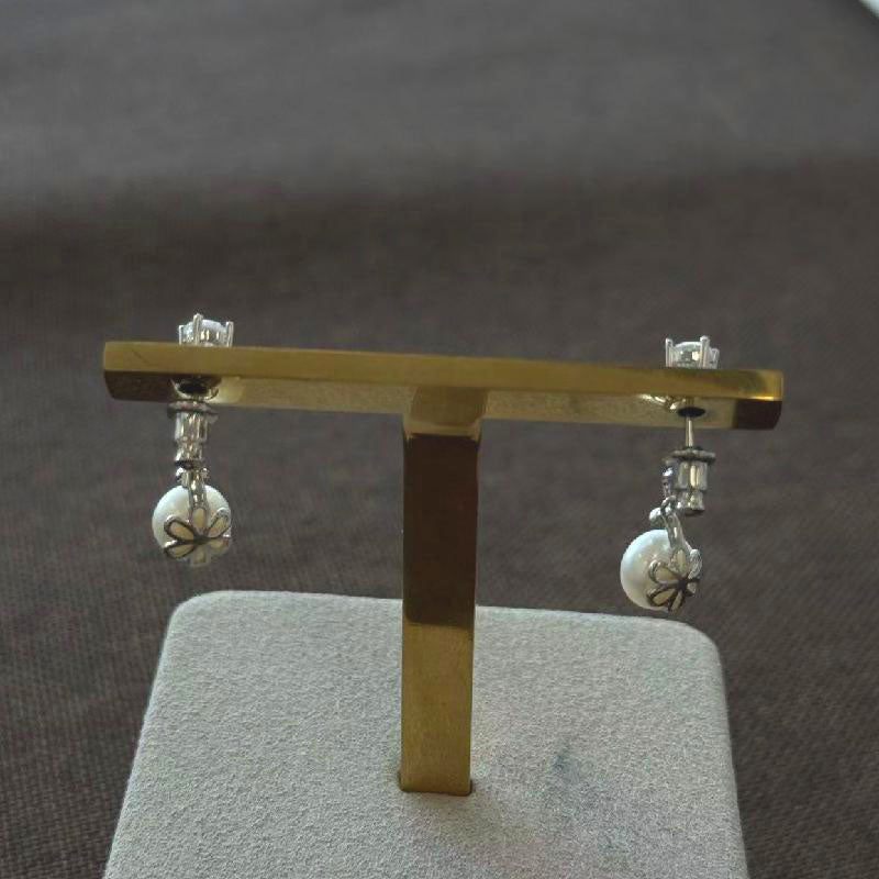 7mm double-pair pearl stud earrings