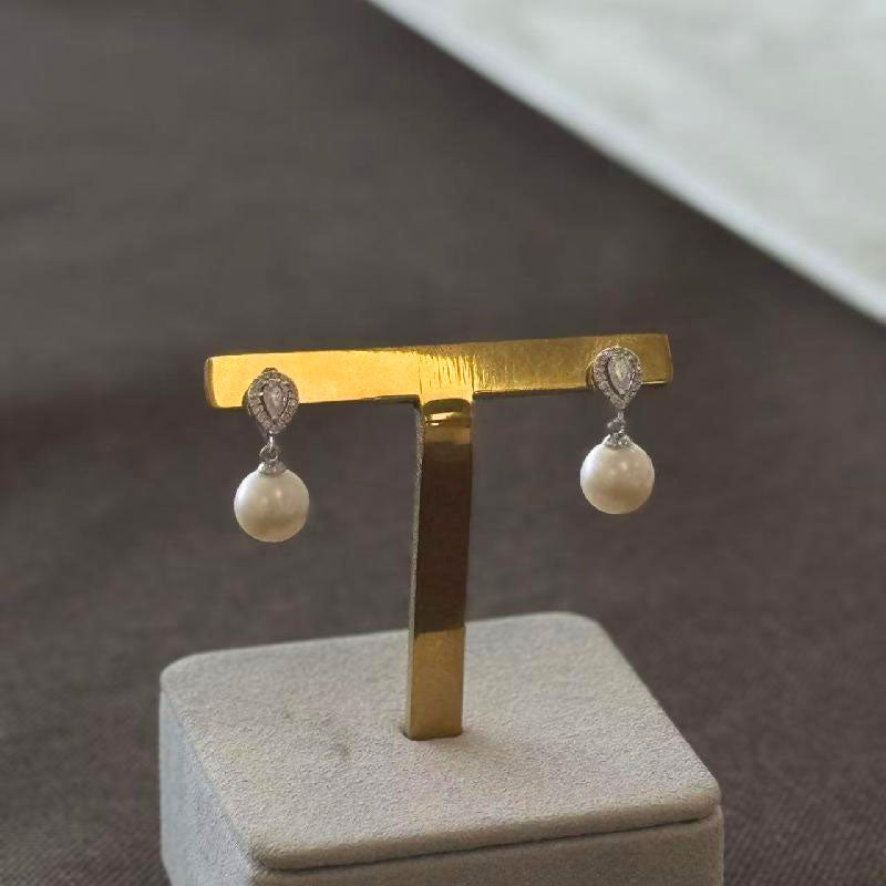 7mm double-pair pearl stud earrings