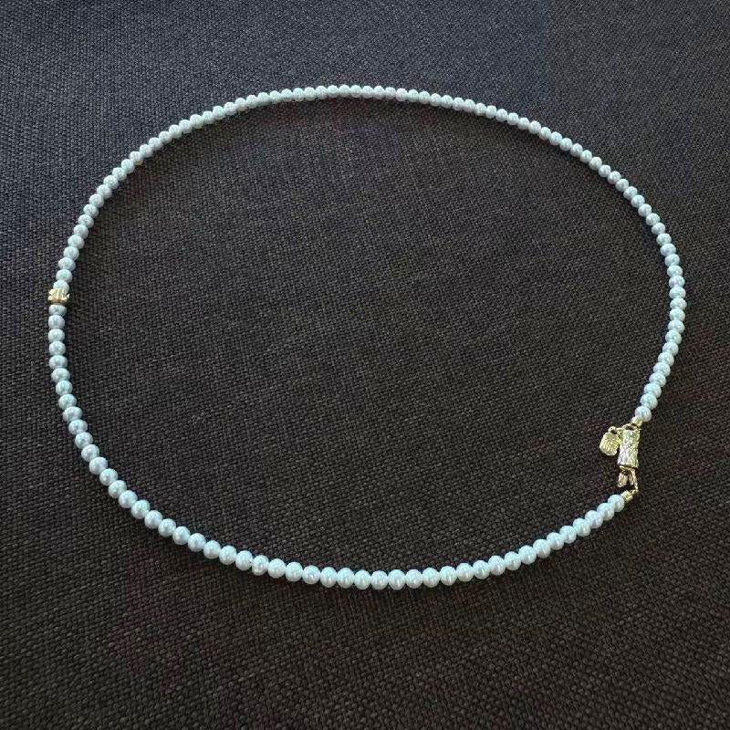 4-5mm freshwater pearl three-dimensional bamboo buckle necklace