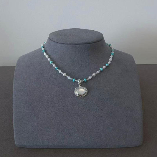 New Chinese-style turquoise pearl necklace