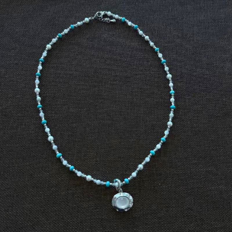 New Chinese-style turquoise pearl necklace