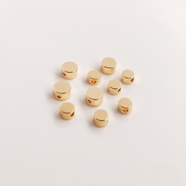 US 14K Gold Plated Geometric Spacer Beads | DIY Jewelry Loose Beads (Cylinder/Cube/Hexagon)