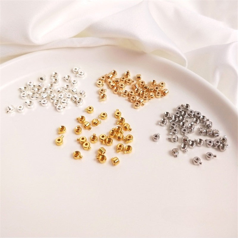14K Gold Plated Color-Retention Handmade DIY Positioning Buckle for Bracelets (Wire Rope/Fishing Line)