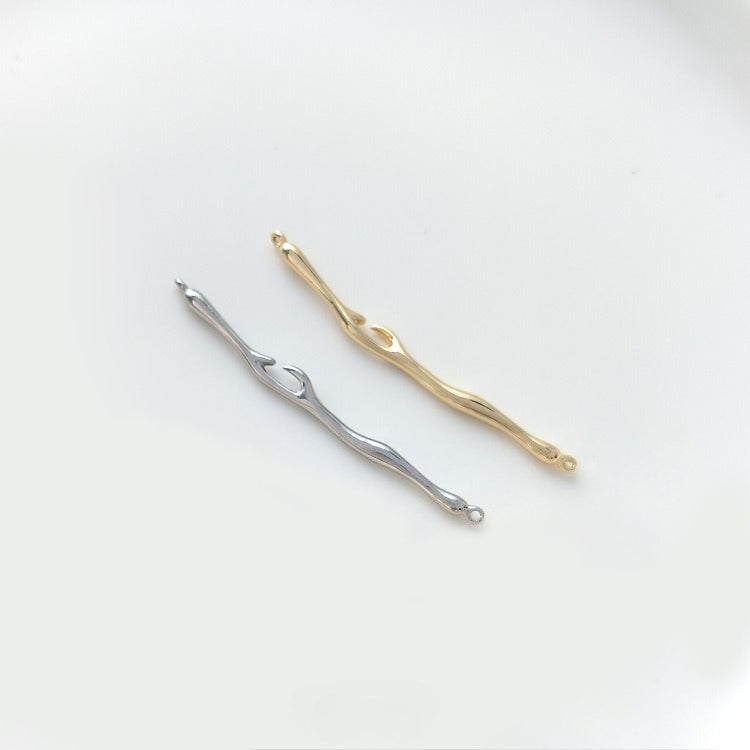14K Gold Plated Lava Texture Branch Connectors