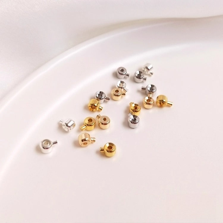 14K Gold Plated Color-Retention Handmade DIY Positioning Buckle for Bracelets (Wire Rope/Fishing Line)