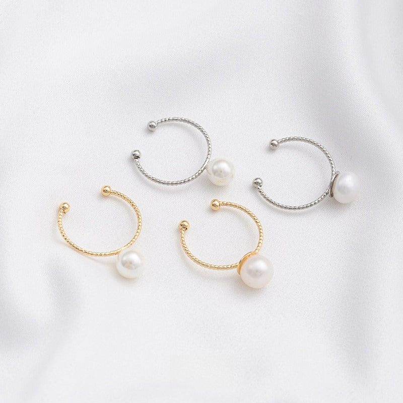 Tarnish-Resistant 14K Gold Plated Ring Settings | Flat/Open Filigree DIY Ring Blanks - For Half-Drilled Beads & Glue-On Cabochons