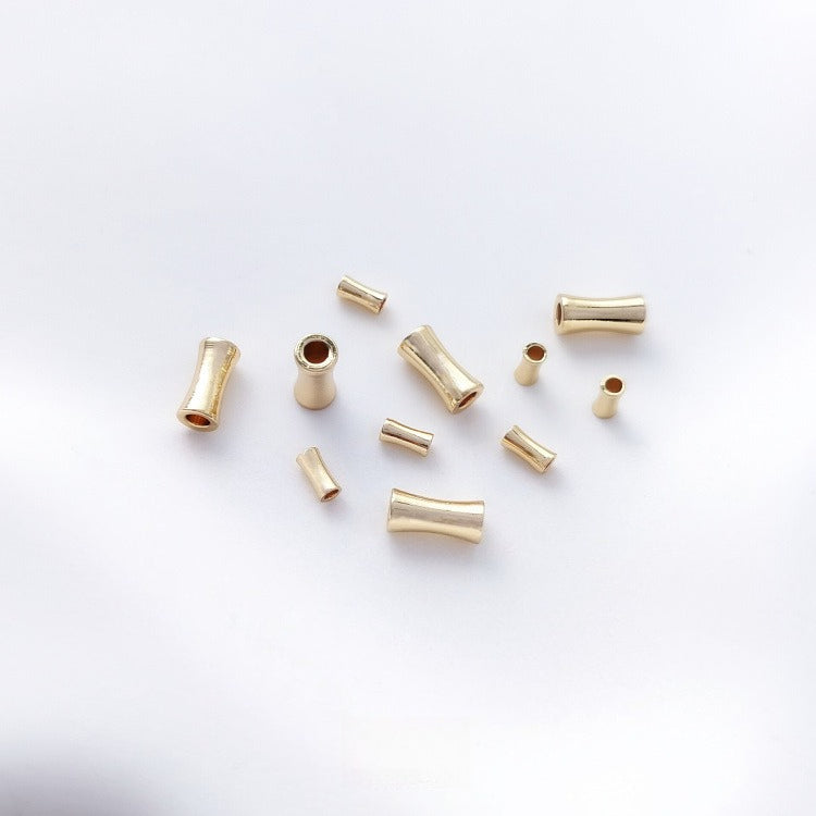Tarnish-Resistant 14K Gold Plated Copper Bamboo Tube Beads | DIY Pearl Bracelet Necklace Spacer Bead
