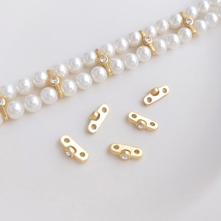 14K Gold Filled CZ Inlaid Spacers