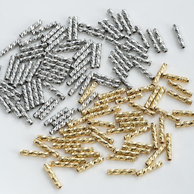 14K Gold Plated Tarnish-Resistant Filigree Tube Beads