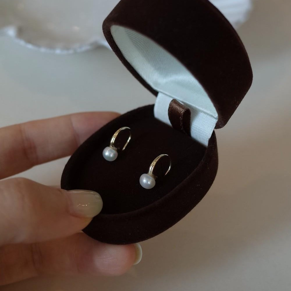Minimalist 925 Silver 14K Gold Plated Pearl Earrings - Low Ear Piercing Ins Korean Style Versatile Daily Studs