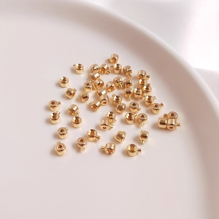 14K Gold Plated Color-Retention Handmade DIY Positioning Buckle for Bracelets (Wire Rope/Fishing Line)