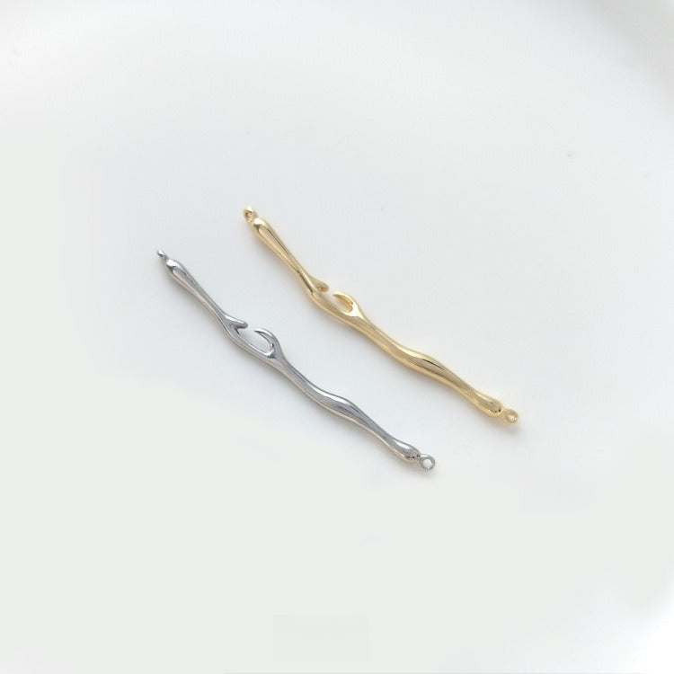 14K Gold Plated Lava Texture Branch Connectors