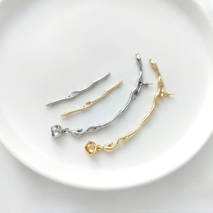 14K Gold Plated Lava Texture Branch Connectors