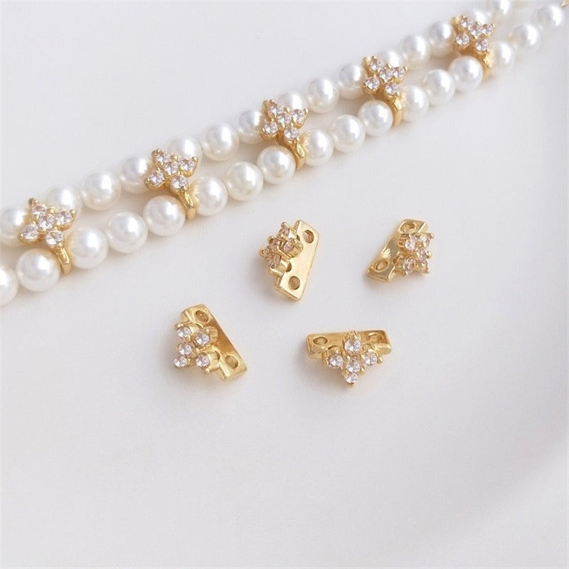 14K Gold Filled CZ Inlaid Spacers