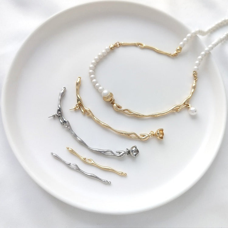 14K Gold Plated Lava Texture Branch Connectors