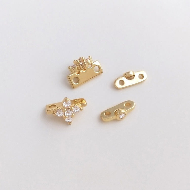 14K Gold Filled CZ Inlaid Spacers