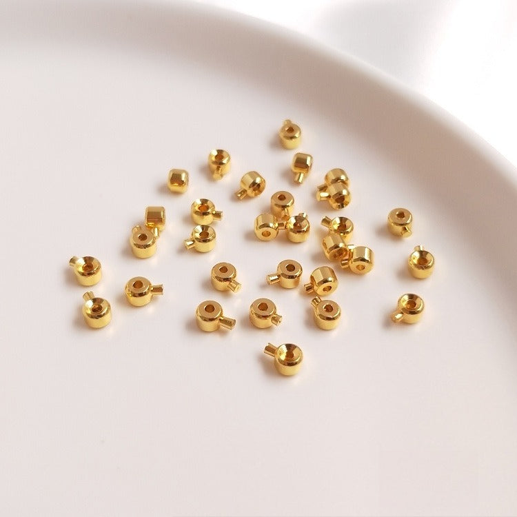 14K Gold Plated Color-Retention Handmade DIY Positioning Buckle for Bracelets (Wire Rope/Fishing Line)