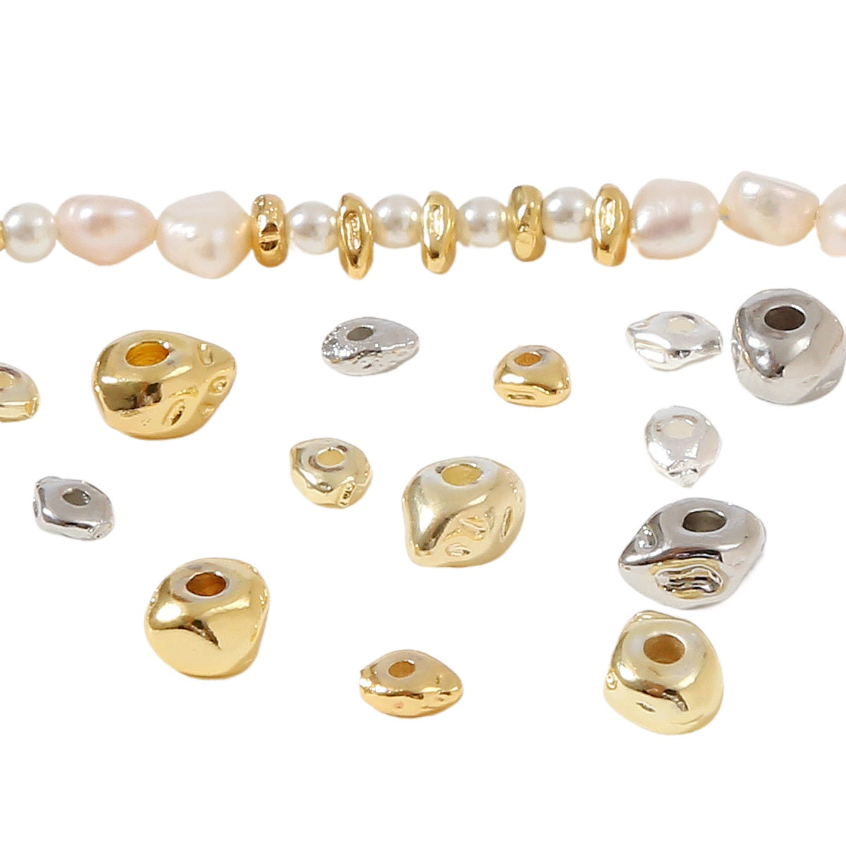18K Gold Plated Irregular Spacer Beads